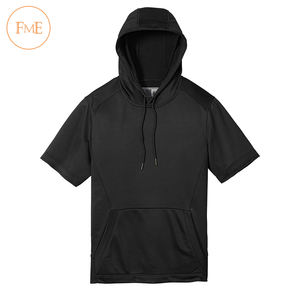 Sudadera con capucha de algodón de doble capa personalizada para hombre, jersey de invierno con logotipo bordado, sudadera de manga corta - Product Image 5