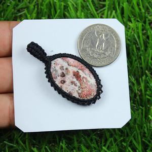 ธรรมชาติ Leopard Skin Jasper อัญมณีด้ายสร้อยคอ Handmade ของขวัญสร้อยคอจี้ - Product Image 1