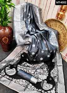 Saree en soie Banarasi pour dames travail de tissage Zari lourd vêtements de fête traditionnels indiens - Product Image 2