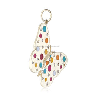 ธรรมชาติเพชรเคลือบจี้ผีเสื้อ925เงินสีเหลืองทองชุบเครื่องประดับแมลง35มิลลิเมตรโดย Metarock อัญมณี - Product Image 3