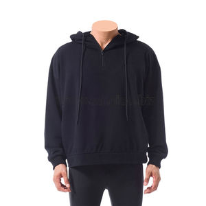 High Quality Colorful 100% Cotton Hoodies Custom Logo Plain <b>Thick</b> Oversized Hoodies Pullover Blank Hoodies - Product Image 4