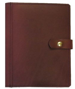 Couverture de Bible A5 en cuir véritable avec fermeture à bouton-pression, option cadeau écologique, marque ADORA, style agenda, design personnalisé - Product Image 1