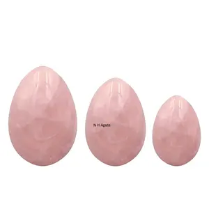 2021 Amazon Top Wholesaler Best Price Natural High Quality Rose Quartz Jade Yoni Egg Set