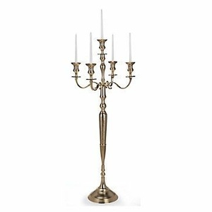 Vente en gros Meilleur prix Candélabres à cinq bras avec nickelage argenté et cheminée en verre Fabricants de métaux pour décorateurs de maison - Product Image 4