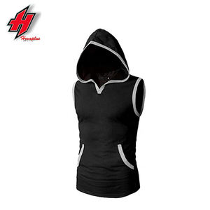 Custom Logo High Quality Breathable Casual Fitness <b>Sleeveless</b> <b>Hoodie</b> Sport Wear Solid Color Pullover Men Gym Knitted Sporty - Product Image 1