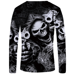 Langarm T-Shirt Pistole Kleidung Punk Kleidung Gothic T-Shirt Lustige T-Shirts T-Shirts Männer Hip Hop Punk Hohe Qualität - Product Image 2