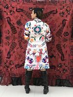 Vêtement de festival, veste indienne tribale nomade ancienne, veste néon, veste vintage, robe blazer incroyablement brodée de fleurs
