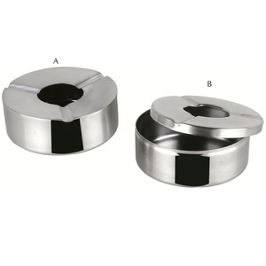 Cendrier rond classique portable en acier inoxydable - Product Image 1