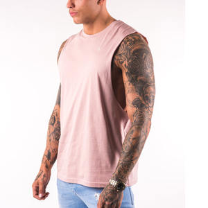 Débardeur de sport Stringer de fitness personnalisé pour hommes Style décontracté grande taille concevez votre propre débardeur de musculation uni en coton - Product Image 5