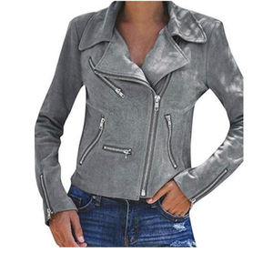 100% PU nuevo estilo de cuero de las mujeres de encargo de la chaqueta al aire libre chaqueta de cuero con mejor Material - Product Image 6