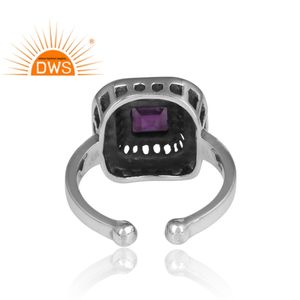 Handmade Antique Design 925 Sterling Silver Ring Purple Amethyst Gemstone Ring Jewelry Supplier Manufacturer - Product Image 4
