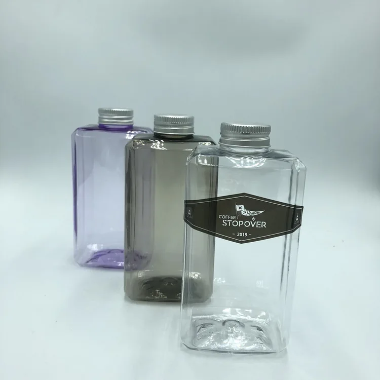 square plastic water bottle