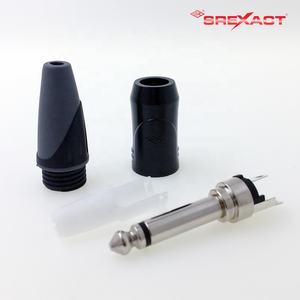 Enchufe de conector de Audio TS profesional de alta calidad de 6,35mm con carcasa de aleación de Zinc electrocapado acabado Chapado en negro aislante PA66 - Product Image 4