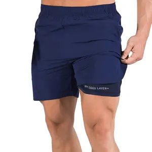 2020新款时尚压缩跑步健身房穿侧垂直条纹男士运动短裤