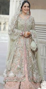 2022 élégant brodé soie mariée veste-Lehenga robe belle conception indienne/pakistanaise Zari travail pour adultes fête mariage - Product Image 2