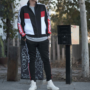 Survêtement d'hiver personnalisé pour homme, écologique, anti-transpiration, avec panneau latéral et pantalon de jogging en mélange de coton - Product Image 4