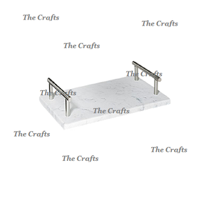 ถาดเสิร์ฟหินอ่อนดีไซน์ใหม่ล่าสุด พร้อมหูจับโลหะสีทอง ขนาดและรูปทรงตามสั่ง ราคาสมเหตุสมผล - Product Image 2
