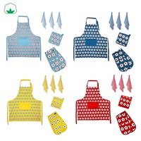 Ensemble de cuisine certifié en 100% coton biologique, porte-Pot, mitaines et serviettes, lot de 6 pièces