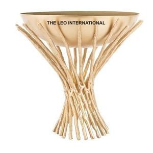 Bois de cerf en métal aluminium forme ronde Bol à polir brillant servant des fruits Snacks Bol décoratif moderne pour la maison - Product Image 3