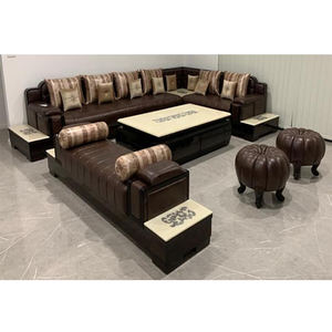 Conjunto de muebles de madera de teca de lujo para vestíbulo, conjunto de vestíbulo de salón de estilo indio, de madera maciza de teca, muebles para el hogar - Product Image 1