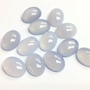 Piedra de Calcedonia azul natural de 2mm y 3mm, cabujón semiprecioso ovalado liso, piedra preciosa suelta de proveedores de fabricantes, compra en línea - Product Image 1