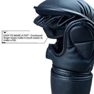 Fabrication professionnelle de gants de MMA en cuir PU demi-doigts pour la salle de sport, la boxe, la remise en forme, avec poignées et logo personnalisé - Product Image 6
