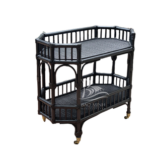 Carrito de servicio bohemio con ruedas, carrito de Bar, carrito de servicio - Product Image 5