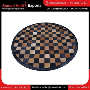 Diseño de forma personalizada hecho a mano piel de vaca blanco aburrido mono rezar moderno recién nacido alfombra de pila plana - Product Image 2