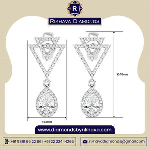 Pendientes solitarios de diamantes naturales brillantes de diseño solitario de oro blanco de 10 quilates para mujer al mejor precio - Product Image 6