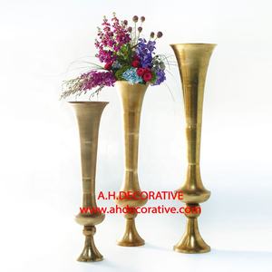 New Luxury <b>Gold</b> Plated Aluminium Handmade Pillar <b>Floor</b> <b>Vase</b> Eco-Friendly for Church & Garden Decoration - Product Image 3