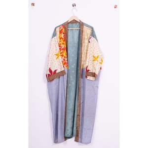 Kimono Vintage para Mujer, Bata de Seda, Vestido Largo para Playa con Características de Ropa de Dormir, Túnica India, Transpirable para Verano, Primavera y Otoño - Product Image 4
