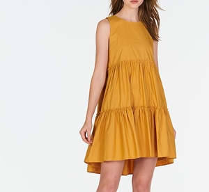 Vestido Mini Exclusivo de Verano para Mujer, 100% Lino Crepé, Cuello Redondo, Formal, Sin Mangas, Sólido, Sexy, Transpirable, Cintura Natural - Product Image 2