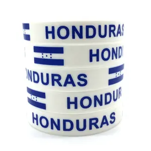 Fábrica personalizada Honduras bandera pulsera pulseras de silicona envío gratis