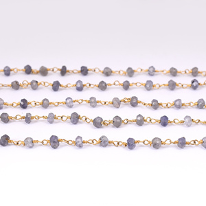 Iolite ลูกปัดอัญมณี925เงินสเตอร์ลิงลูกประคำสร้อยคอแฟชั่นสำหรับวันครบรอบแต่งงานหรือปาร์ตี้สำหรับผู้หญิง - Product Image 5