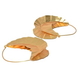 ต่างหูห่วงทองเหลืองเคลือบเงาสำหรับผู้หญิงและหญิง,ใหม่อินเดียแฟชั่นล่าสุดทำด้วยมือโกลด์เพลท - Product Image 4