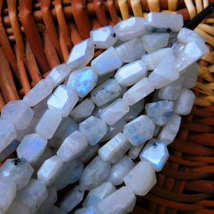 Piedra de Luna colgante, piedra de Luna Azul, diamante, rosa, hexagonal, anillo de piedra lunar, Estrella cortada, oro plateado, en forma de lágrima - Product Image 1