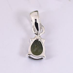 Colgante de piedras preciosas naturales de moldavita, diseño hecho a mano, joyería hecha a mano de plata 925 - Product Image 5