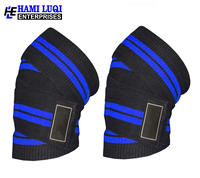 Bandes de genou réglables pour l'entraînement - Polyester/PVC pour la musculation, la barre de musculation, la salle de sport, le fitness |   Protection articulaire élastique durable