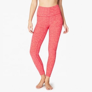 Hot Sale Ultra Soft Seamless Melange Yoga Leggings <b>Women</b> Breathable Anti-Bacterial Two-Tone Pants - Product Image 6