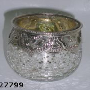 Soporte votivo de latón en relieve y vidrio transparente - Product Image 2