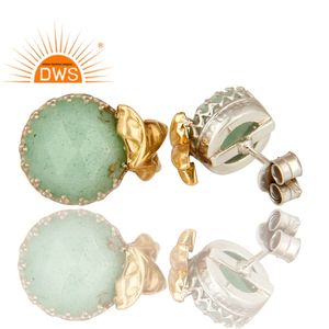 Pendientes de Oro Amarillo de 14k con Crisoprasa de Calidad Increíble, Hechos a Mano, Regalo de Aniversario de Bodas para Mujer - Product Image 2