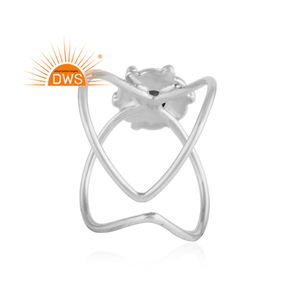 การออกแบบวินเทจแหวนเงินผู้จัดจำหน่ายเครื่องประดับพลอยธรรมชาติสีดำนิลแหวนเครื่องประดับผู้ค้าส่ง - Product Image 3