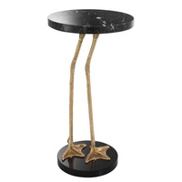 Table d'appoint moderne en acier inoxydable avec plateau en marbre, finition polie, couleur et logo personnalisables - Best-seller des meubles de salon
