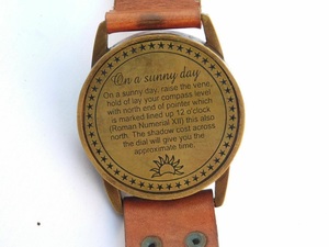 Antique Style Steampunk Wrist Brass <b>Compass</b> & Sundial-<b>Watch</b> Type Sundial - Product Image 5