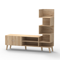 (2641) Meuble TV en aggloméré de haute qualité avec étagère de rangement étendue, mobilier de salon au design contemporain