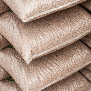 Pellets de Madera de Pino Certificados DIN PLUS/ENplus-A1, Briquetas de 6 mm, Patrón de Aserrín, Entrega Gratuita, Empaquetados en Bolsas de Plástico de 15 kg, Alta Calidad - Product Image 1