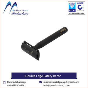 Venta al por mayor de increíble maquinilla de afeitar de seguridad de doble filo personalizada/Madhav, con cuchillas de acero inoxidable y mango de latón para hombres - Product Image 5