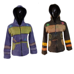 2022 venta al por mayor estilo bohemio indio ropa de invierno diseño Floral multicolor calcetería elegante tela cremallera botón adornos de plumas - Product Image 1