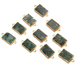 Vente en gros d'aventurine naturelle forme rectangle connecteurs plaqués or bricolage fabrication bracelet connecteur trouver des fournitures de bijoux - Product Image 4