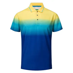 Custom Over Sublimatie Printproces 100% Polyester Spandex T-shirt Polo Print Heren Polo Shirt